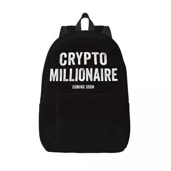 Раница за лаптоп Crypto Millionaire, мъжки и дамски ежедневни чанта за училище, студенти, Биткойн, Эфириум, Бтк, блокчейн-чанти