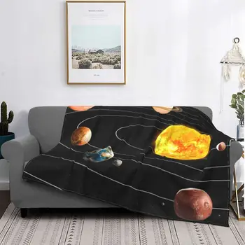 Слънчевата Система Възли Одеяла Фланелен Звездното Небе и Сладък Чужди Меки Завивки за Пътуване на Открито Присъствие