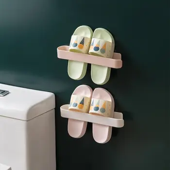 Срок на съхранение домашни обувки, Домакински Съдове закачалка за хавлии в банята, пластмасов държач за парцали без перфорация, с монтиран на стената окачен рафтове за тоалетни