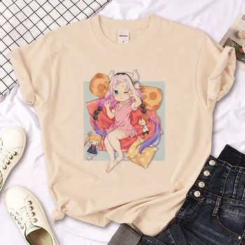 Тениски Kobayashi Dragon Maid, женска тениска с комиксами Y2K, дамски дрехи от манга и аниме 2000-те години
