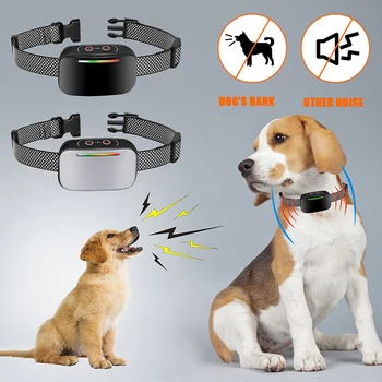Устройство за защита от лай на домашни кучета USB Ултразвукова интелигентни електрически нашийник за дресура на кучета Виброизоляционный яка, за да спре да лае куче