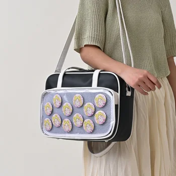 Чанта на рамото за момичета 2023, Прозрачна Чанта Itabag от Изкуствена Кожа, Дамски Чанти-тоут Голям капацитет, Кавайная чанта Ita, JK, Униформи, Чанти, Bolsos