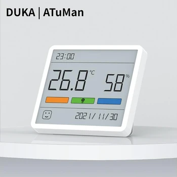 Часовници Duka Atuman ТН1, термометър-влагомер, цифров LCD дисплей, удобен сензор за температурата в стаята, влага, Сензор часа